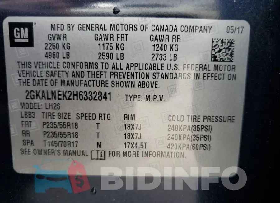 2GKALNEK2H6332841 Photo# 13