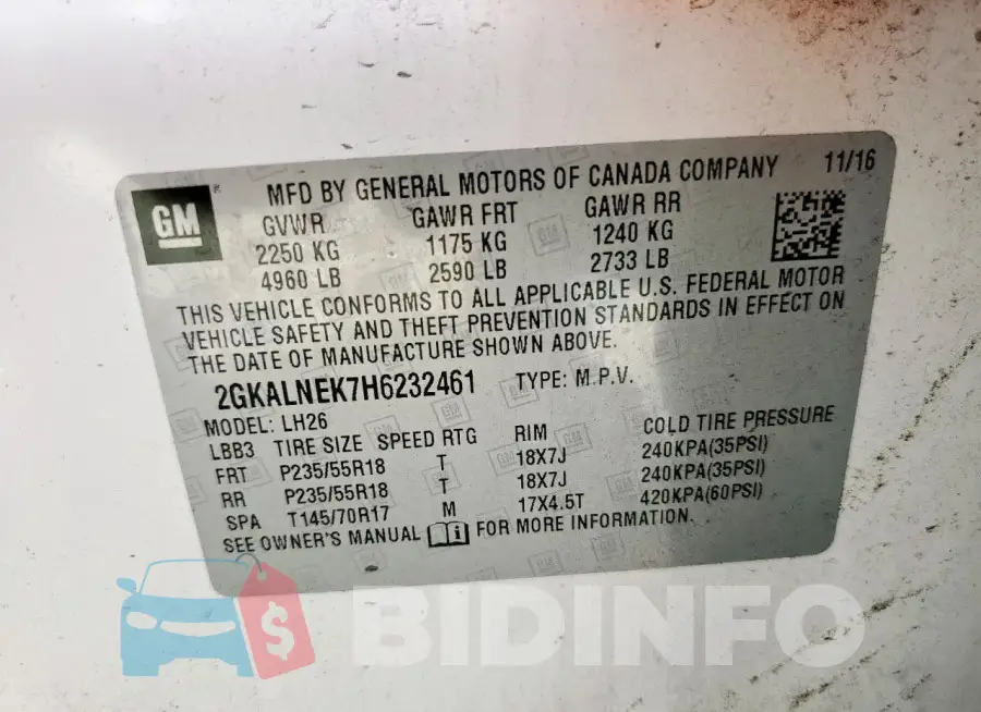 2GKALNEK7H6232461 Photo# 14