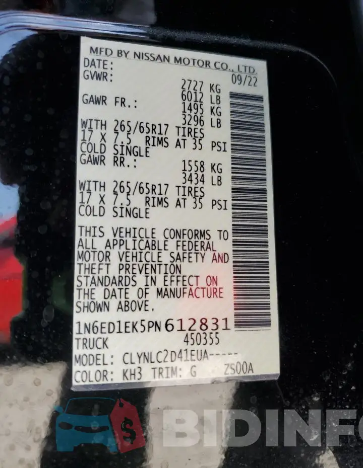 1N6ED1EK5PN612831 Photo# 13