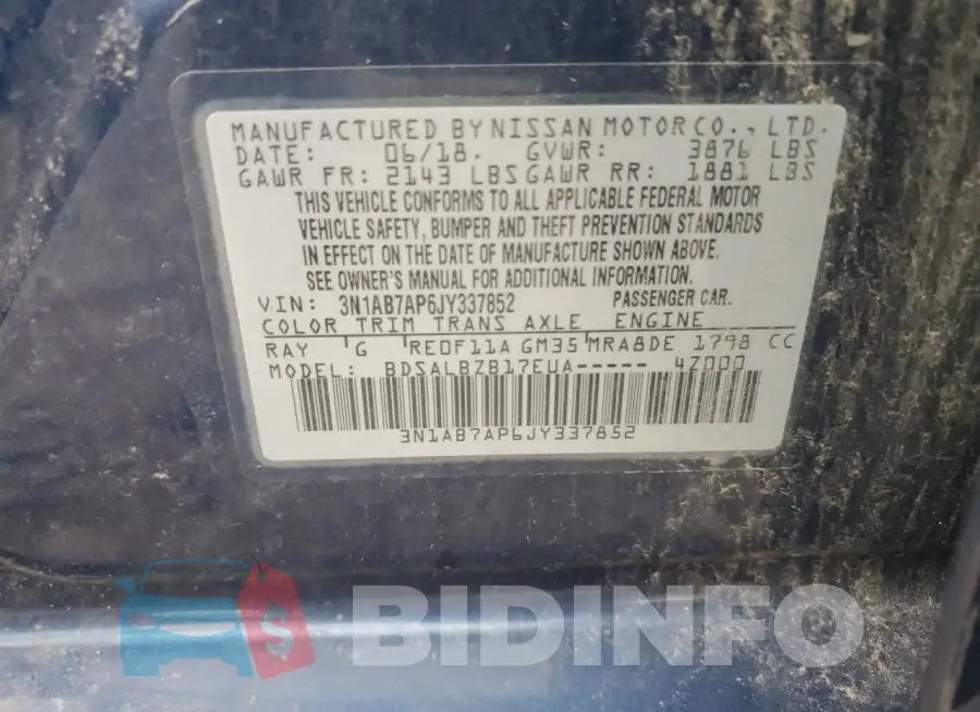 3N1AB7AP6JY337852 Photo# 12