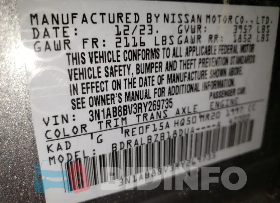 3N1AB8BV3RY269735 Photo# 12