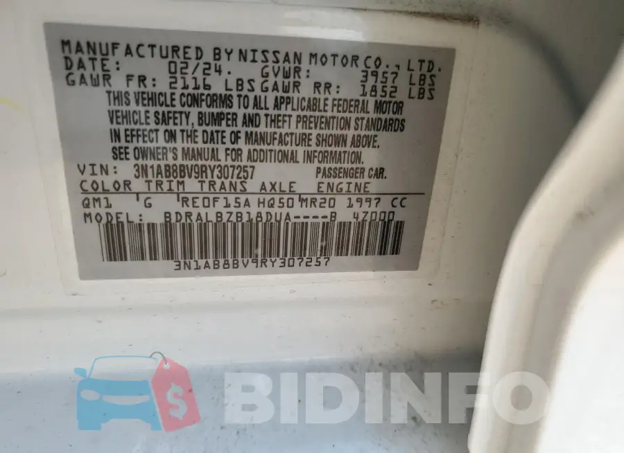 3N1AB8BV9RY307257 Photo# 12