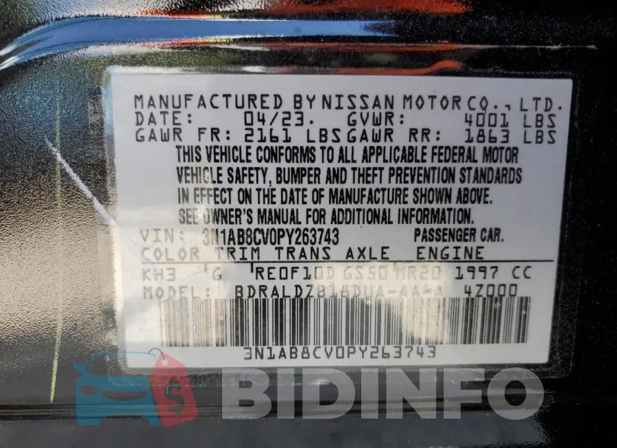 3N1AB8CV0PY263743 Photo# 12