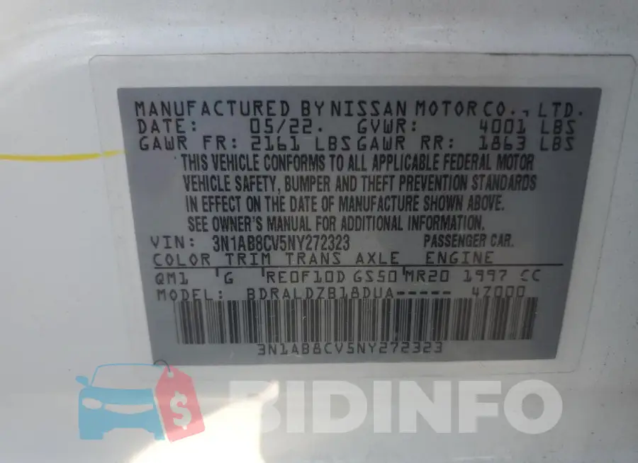 3N1AB8CV5NY272323 Photo# 12