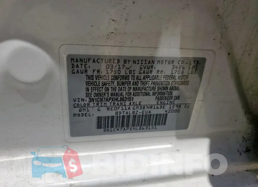 3N1CN7APXHL863151 Photo# 12
