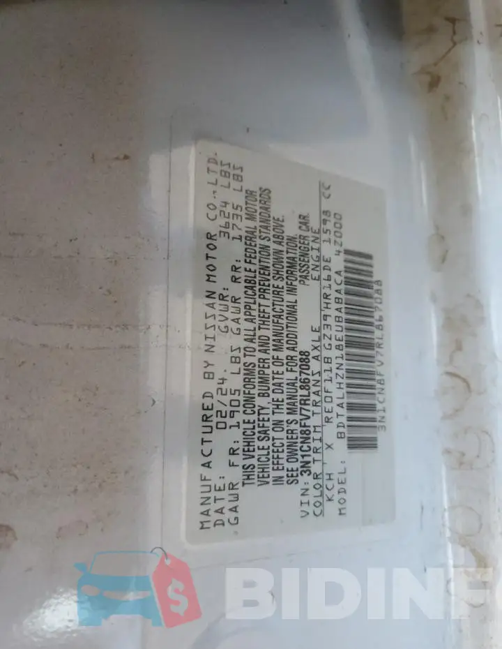 3N1CN8FV7RL867088 Photo# 12