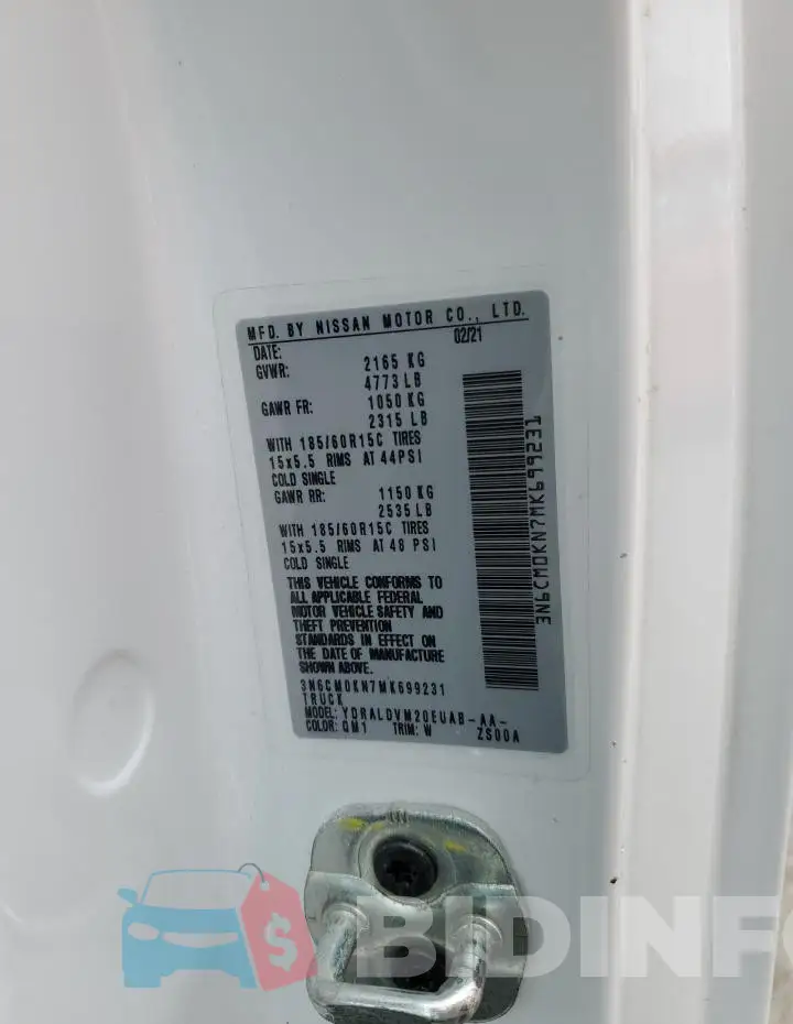 3N6CM0KN7MK699231 Photo# 14