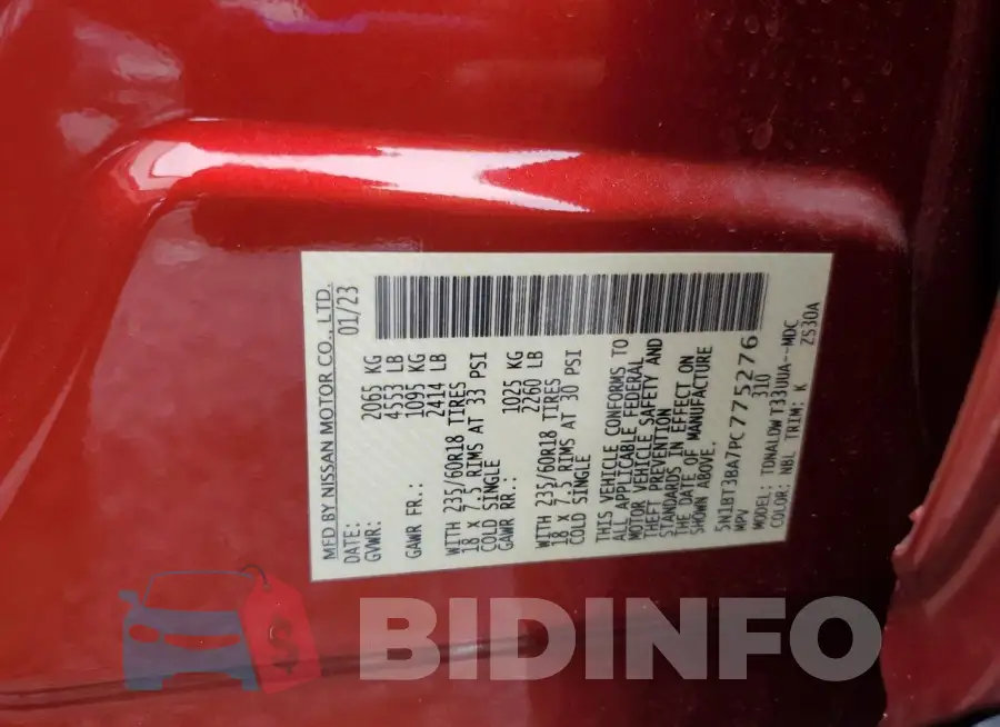 5N1BT3BA7PC775276 Photo# 13