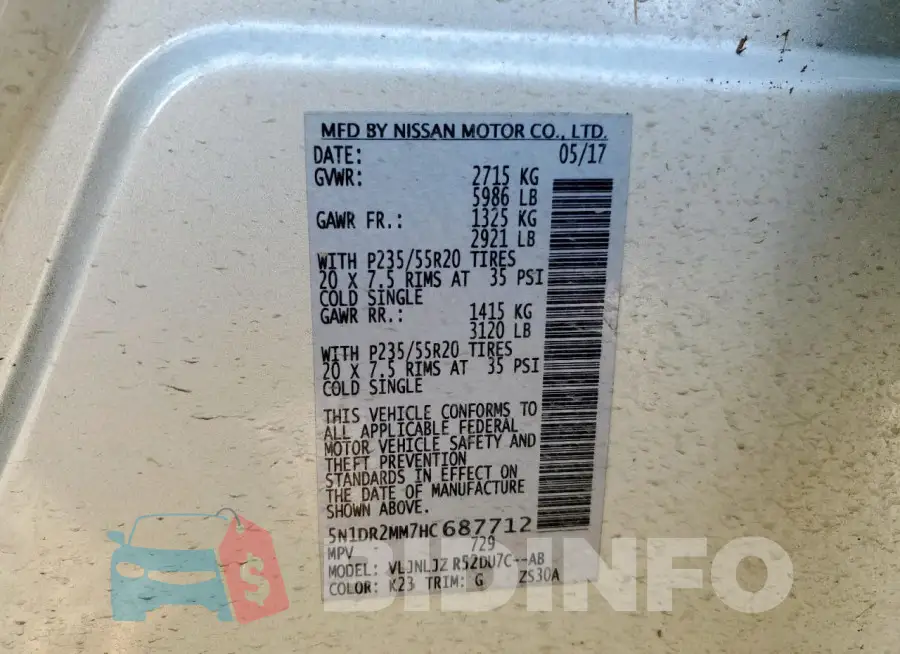 5N1DR2MM7HC687712 Photo# 13