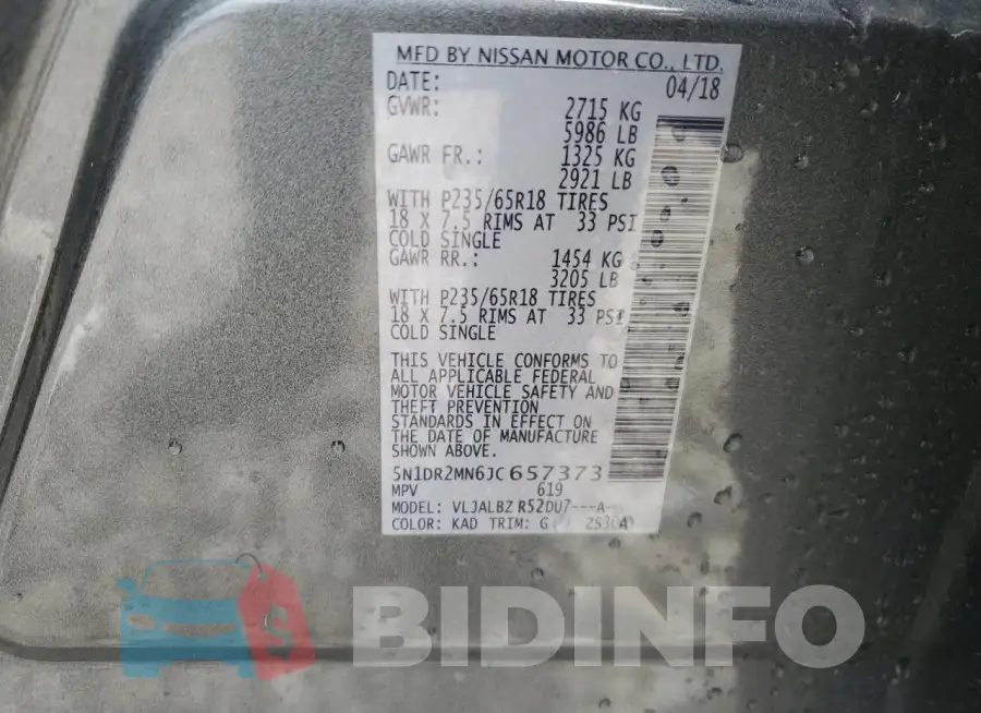 5N1DR2MN6JC657373 Photo# 13