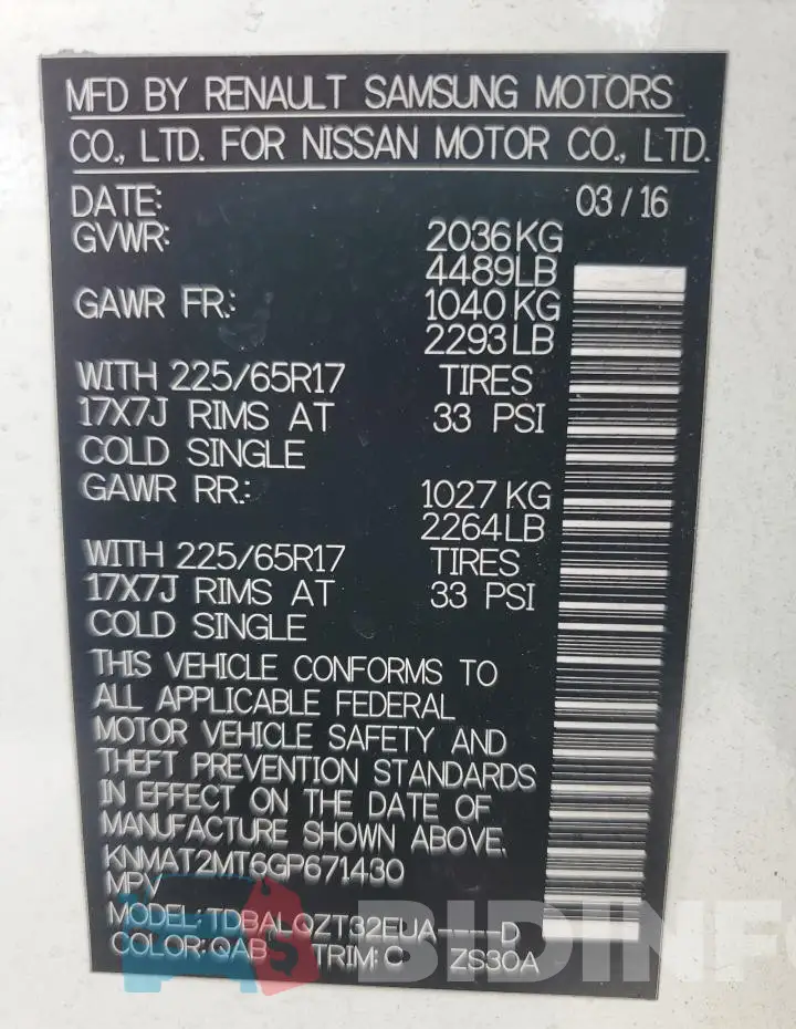 KNMAT2MT6GP671430 Photo# 13