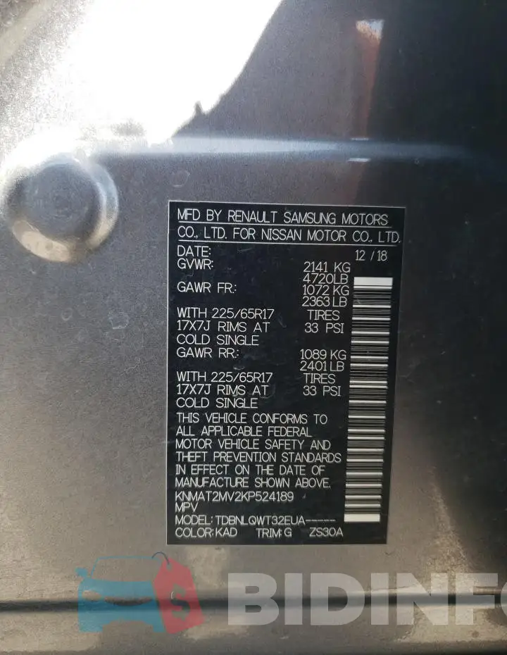 KNMAT2MV2KP524189 Photo# 14