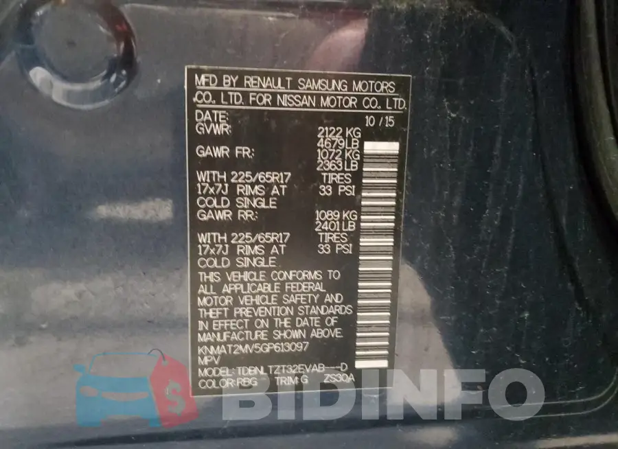 KNMAT2MV5GP613097 Photo# 14