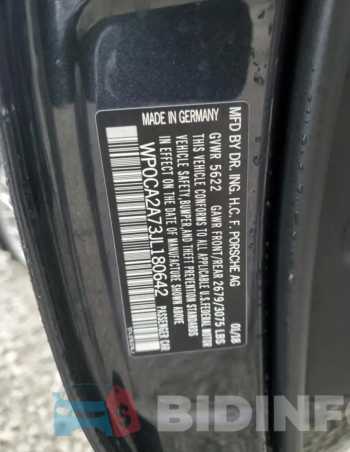 WP0CA2A73JL180642 Photo# 13