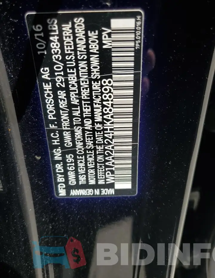 WP1AA2A24HKA84898 Photo# 14