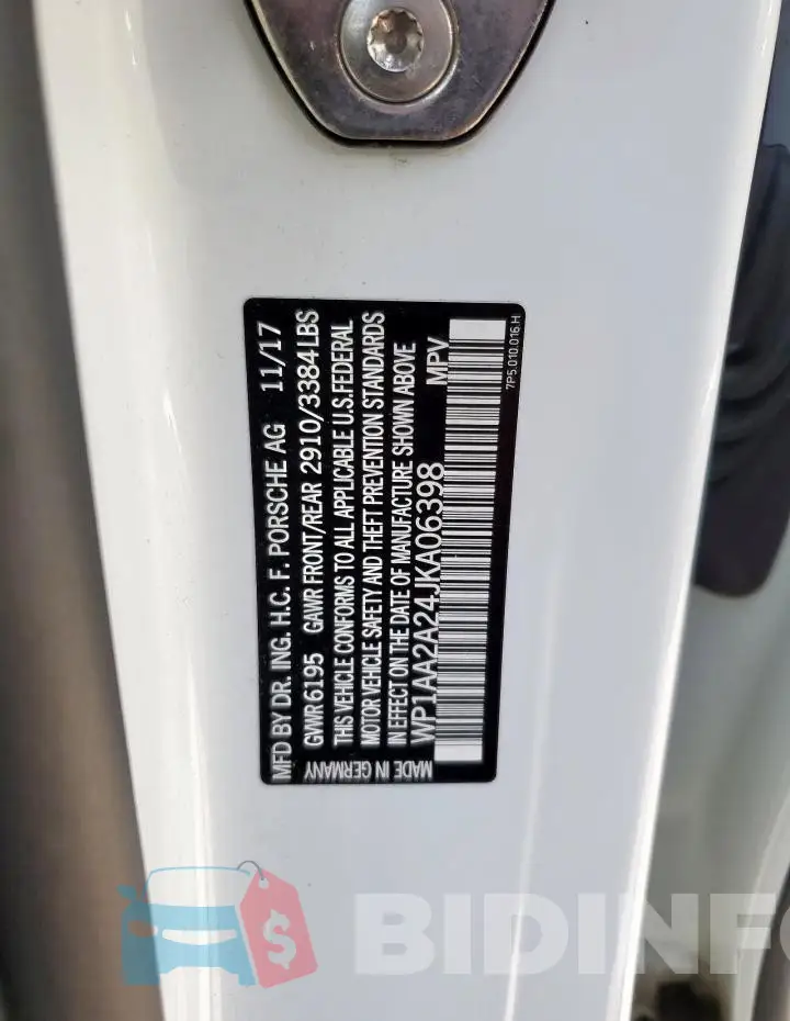WP1AA2A24JKA06398 Photo# 13