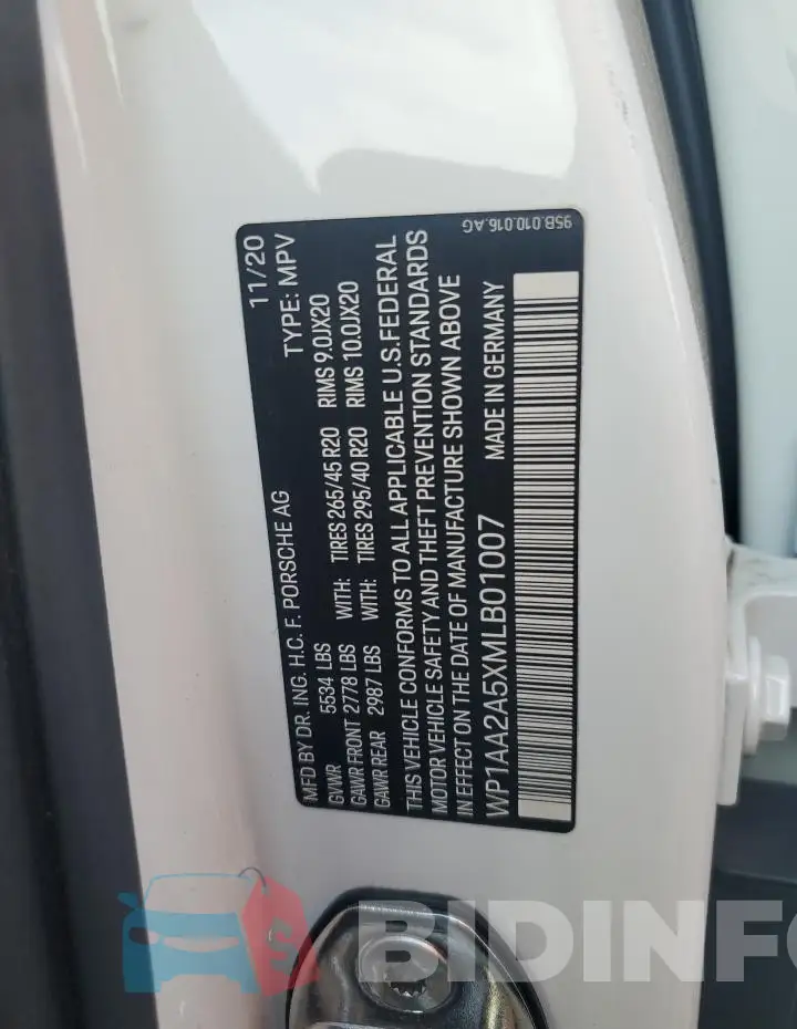 WP1AA2A5XMLB01007 Photo# 13