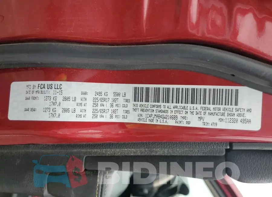 1C4PJMAB4GW210689 Photo# 12