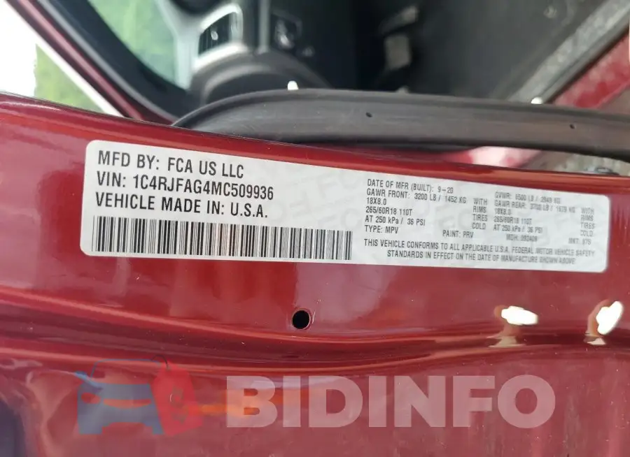 1C4RJFAG4MC509936 Photo# 14