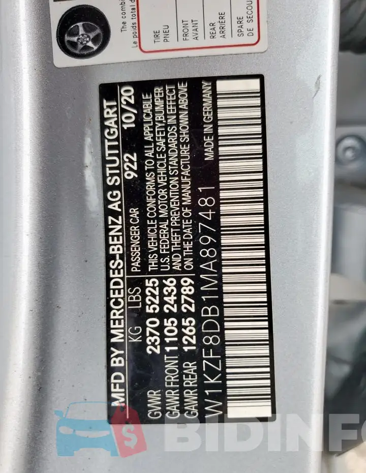 W1KZF8DB1MA897481 Photo# 12