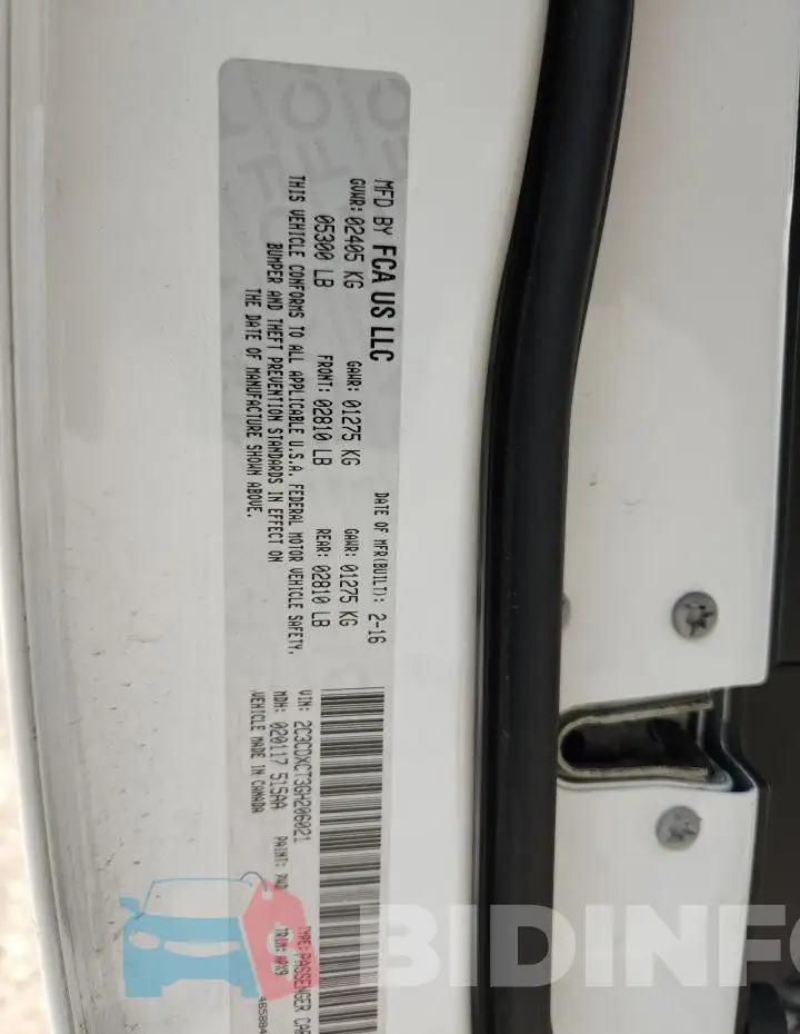2C3CDXCT3GH206021 Photo# 12