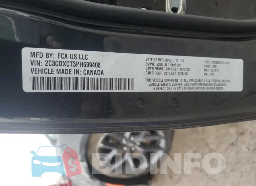 2C3CDXCT3PH699408 Photo# 12