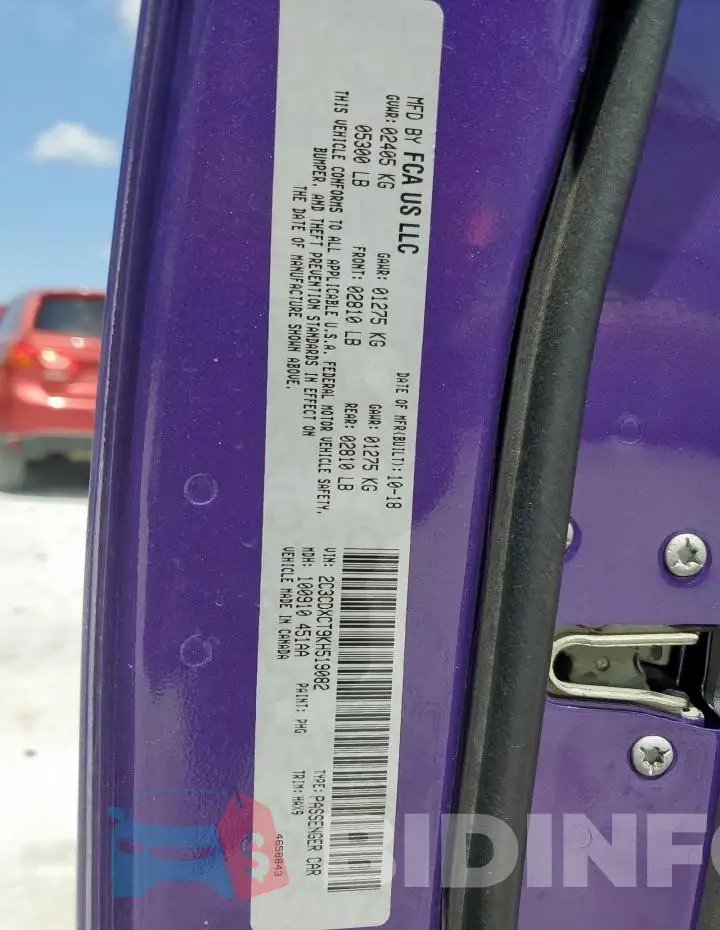 2C3CDXCT9KH519082 Photo# 12