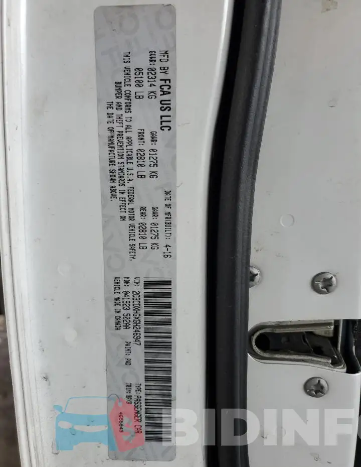 2C3CDXHGXGH246947 Photo# 12