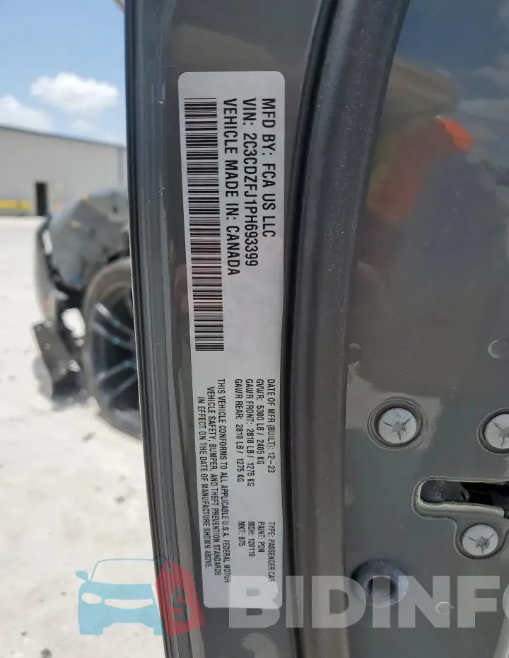 2C3CDZFJ1PH693399 Photo# 12