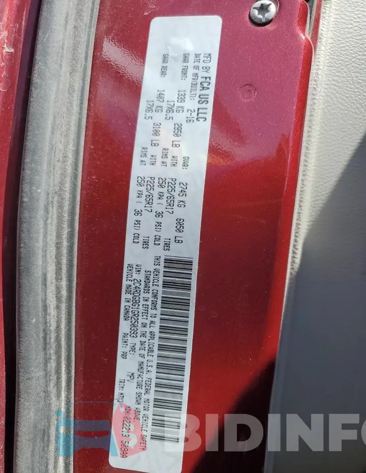 2C4RDGBG1GR250393 Photo# 13