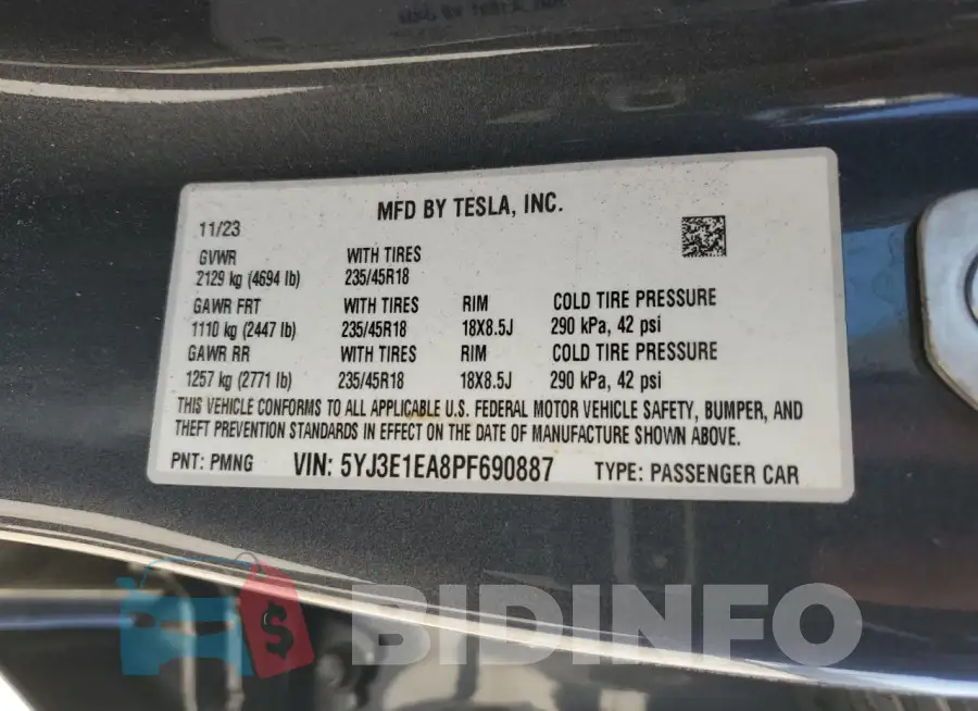 5YJ3E1EA8PF690887 Photo# 12