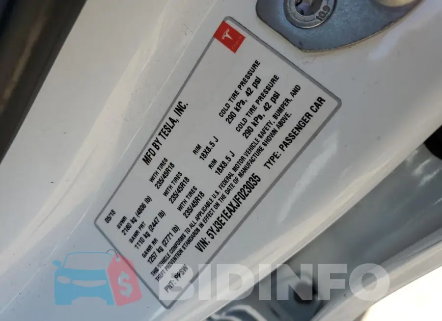 5YJ3E1EAXJF023035 Photo# 12