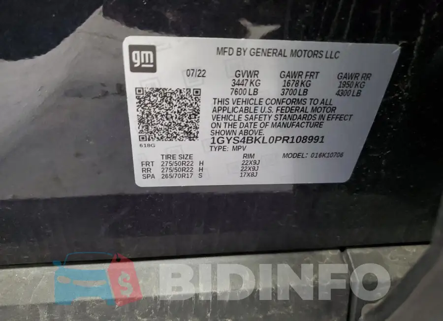 1GYS4BKL0PR108991 Photo# 14