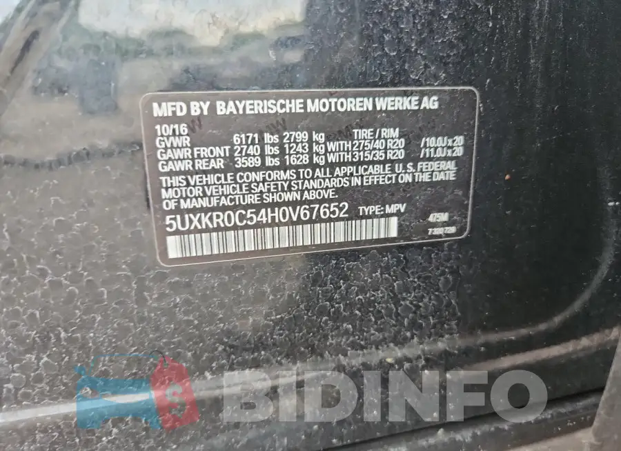 5UXKR0C54H0V67652 Photo# 13