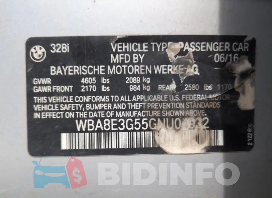 WBA8E3G55GNU04932 Photo# 13