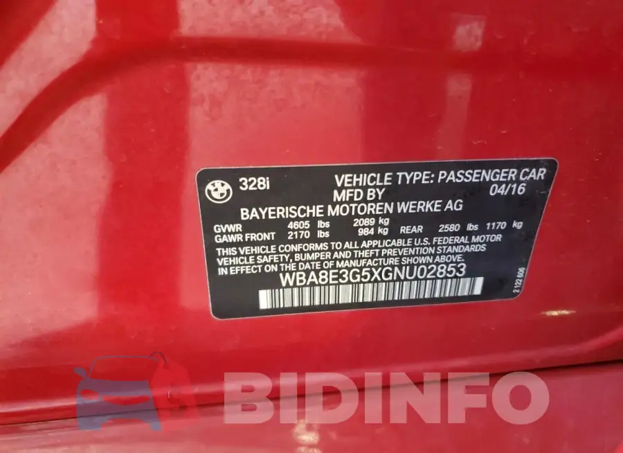WBA8E3G5XGNU02853 Photo# 13