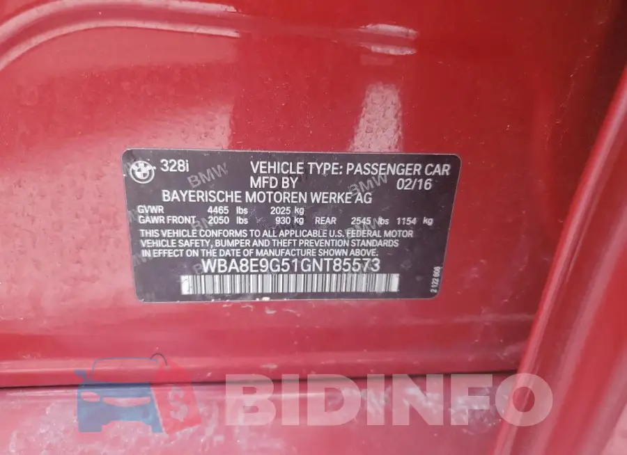 WBA8E9G51GNT85573 Photo# 12
