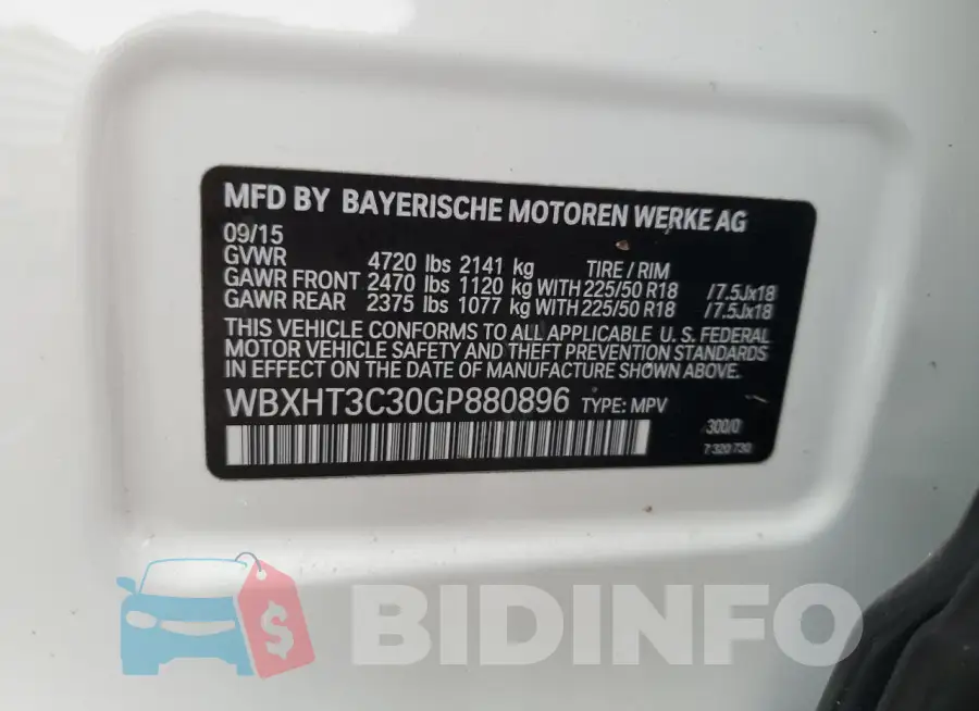 WBXHT3C30GP880896 Photo# 13