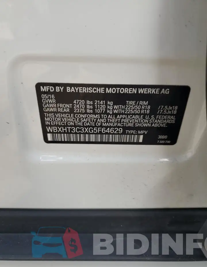 WBXHT3C3XG5F64629 Photo# 13