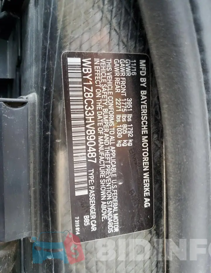 WBY1Z8C33HV890487 Photo# 13
