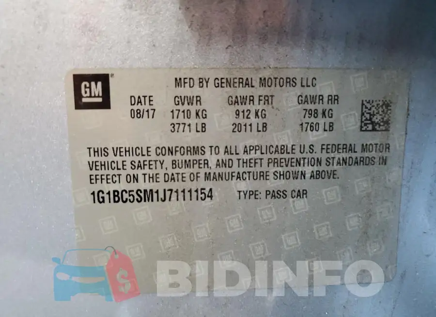 1G1BC5SM1J7111154 Photo# 12