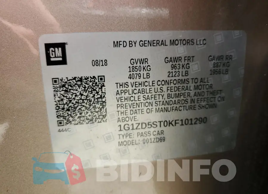 1G1ZD5ST0KF101290 Photo# 13