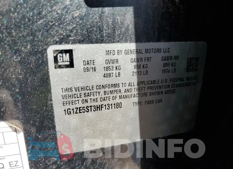 1G1ZE5ST3HF131180 Photo# 13