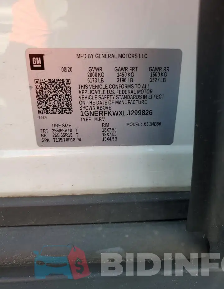 1GNERFKWXLJ299826 Photo# 13