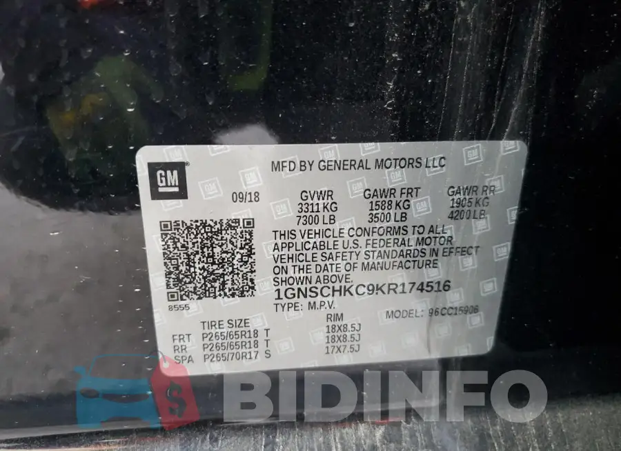 1GNSCHKC9KR174516 Photo# 13