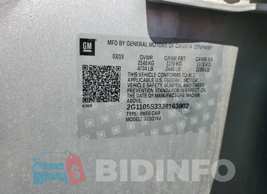 2G1105S33J9163802 Photo# 12