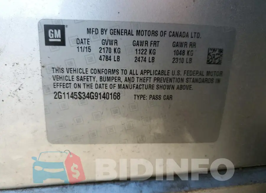 2G1145S34G9140168 Photo# 12