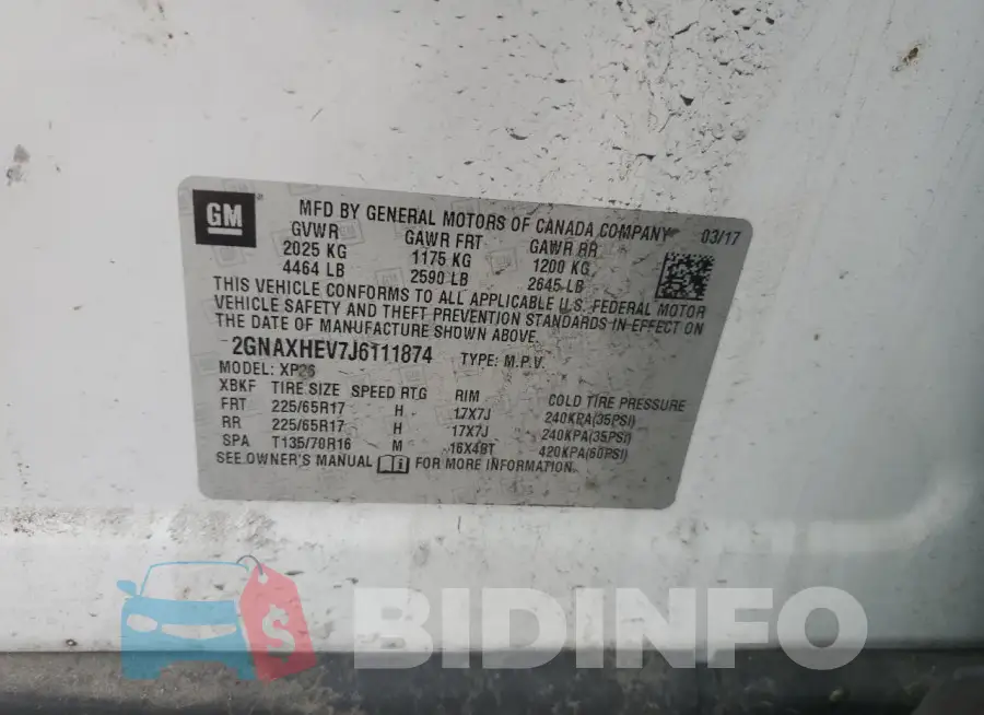 2GNAXHEV7J6111874 Photo# 13