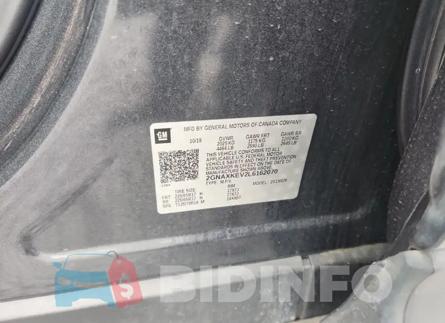 2GNAXKEV2L6162070 Photo# 13