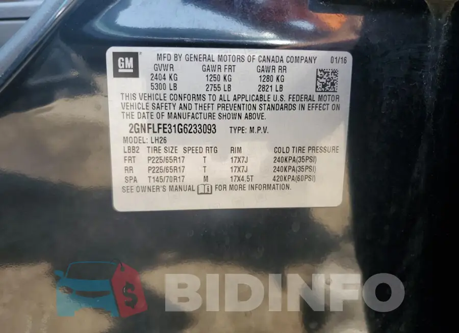 2GNFLFE31G6233093 Photo# 14